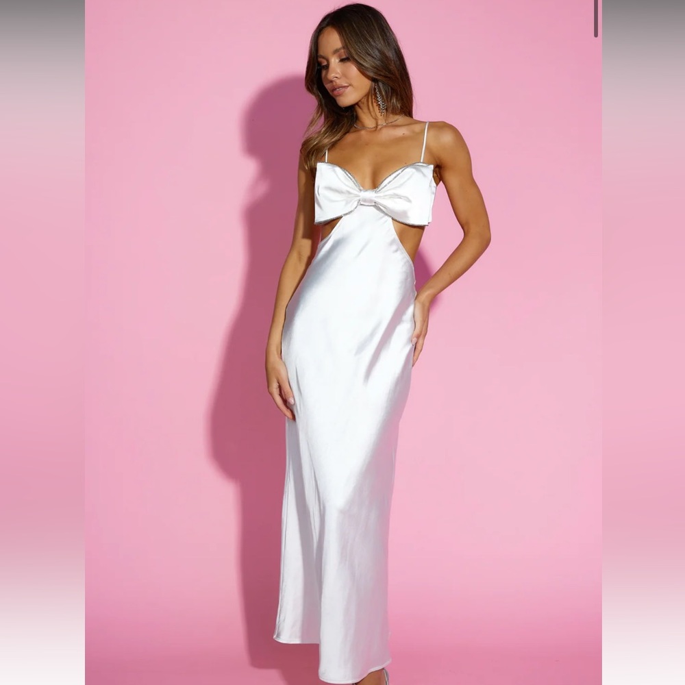 Hello Molly All the Likes Midi Dress White